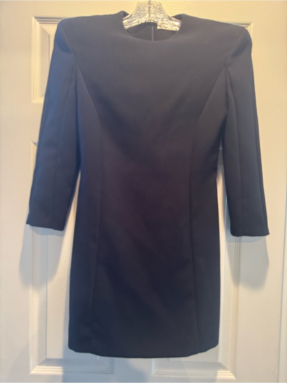 Zara Structured Shift Mini Dress with shoulder pads and 3/4 sleeves size S